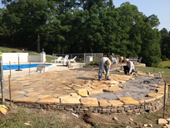 Laying the flagstones